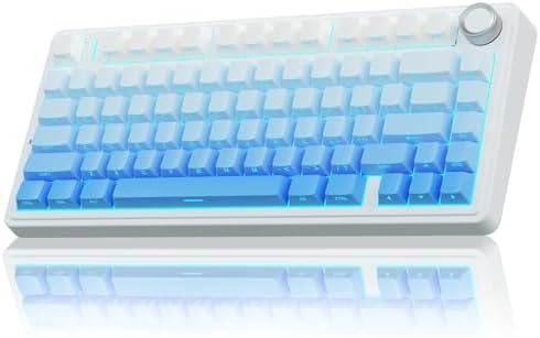 AULA F75 Pro Wireless Mechanical Keyboard,75% Hot Swappable Custom Keyboard,RGB Backlit,Pre-lubed Linear Switches,Side Printed PBT Keycaps Mechanical Gaming Keyboards,Gradient Blue