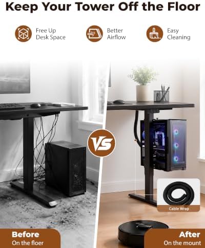 TOPSKY Dual Motor Electric Standing Desk, Height Adjustable with CPU Holder