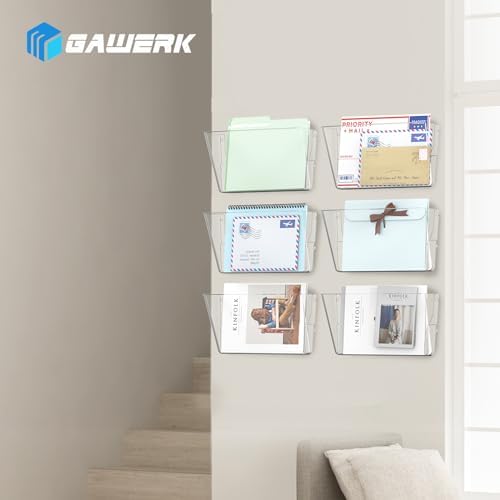 Gawerk Single Pocke Wall Mount File Holder Organizer (Clear, 1 Pack)