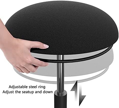 Adjustable Standing Desk Chair - Active Sitting Wobble Stool for Core Strength & Posture, 360° Swivel Leaning Perch Seat for Adults Home Office, Black