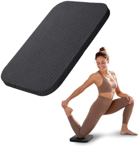 Yoga Knee Pad Cushion, 11.4 x 7.5 x 0.6 Inch Thick Non-Slip Exercise Mat Mini Yoga Mat for Pilates Planks Kneeling Home Gym Gardening, Support Foam Pads for Knees Elbows Wrists (Black)
