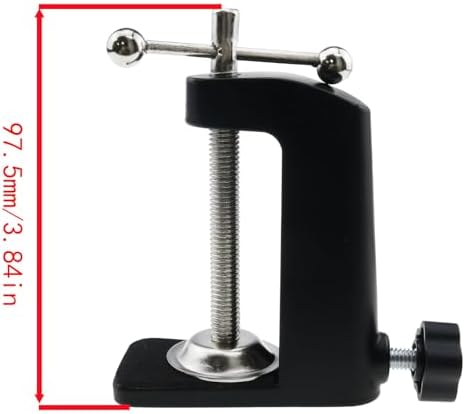 Universal C-Clamp Bracket Aluminum Alloy Adjustable Desk Lamp Holder Replacement Microphone Arm Clamp for Rotating Wall Lamps Microphone Poles Monitors Lamp Holder Installation Brackets (Black)