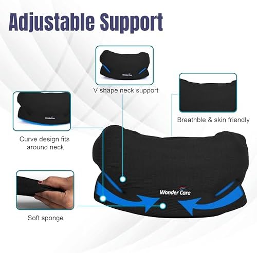 Wonder Care Neck Brace for Sleeping - Cervical Collar Relief Neck Pain and Neck Support Soft Foam Wraps Cervical Spine Pressure for Women & Men, Medium