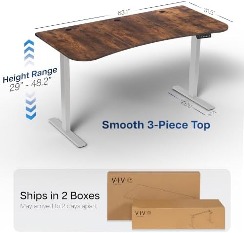 VIVO Rustic Vintage Brown 63 x 32 in Standing Desk, DESK-KIT-1G1N