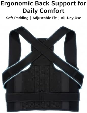 Posture Corrector for Women & Men Adjustable Back Brace for Upper & Lower Back Pain Relief, Spine Alignment & Shoulder Support Breathable Mesh, Improves Posture & Confidence (Medium)