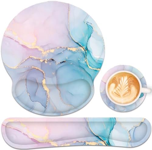 Ergonomic Mouse Pad with Wrist Rest and Keyboard Wrist Rest, Mousepad