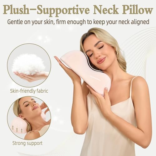 HydroAurum Cervical Neck Pillow, 100% Memory Foam Neck Roll Pillow for Neck and Shoulder Pain Relief, Orthopedic Support for Office Workers, Drivers & Yoga