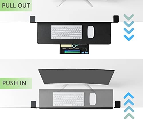 ETHU Under Desk Keyboard Tray with C-Clamp, 26.77x11.81", Black
