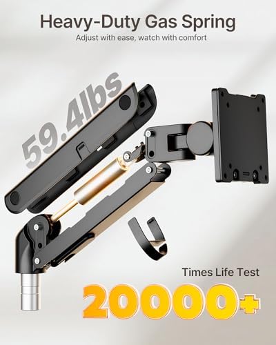 monTEK Dual Monitor Arm, Vertical Stackable 17-57", Heavy Duty，Black