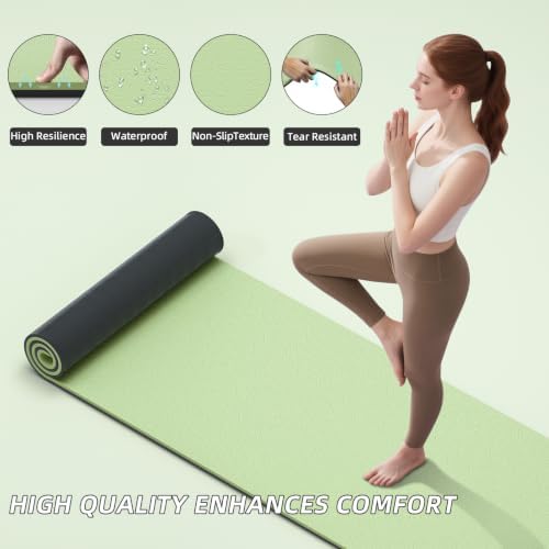 ILILI 10mm Extra Thick, TPE Yoga Mat, 76×28 Inch Extra Long, Carrying Strap