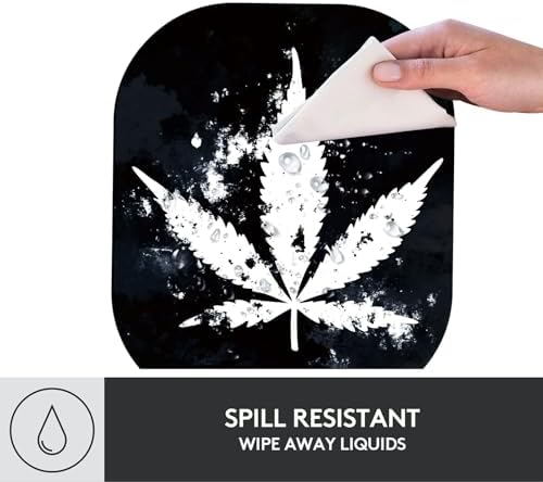 Small Mouse Pad，Mini Mouse Pad 6 x 7 Inch，for Laptop Keyboard Tray Wireless Mouse Home Office Travel，with Non-Slip Rubber Base, Waterproof Mouse Mat，Marijuana Leaf