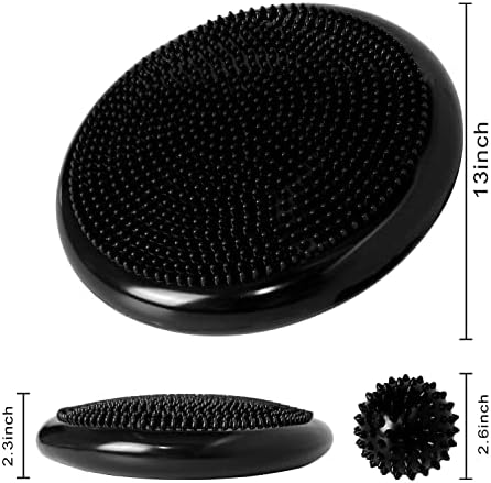 Wobble Cushion, Balance Disc, Wiggle Seat, Balance Pads for Physical Therapy, Stability Disc, Wobble Board for Dogs, Office, Sensory Kids, Classroom with Spiky Massage Ball