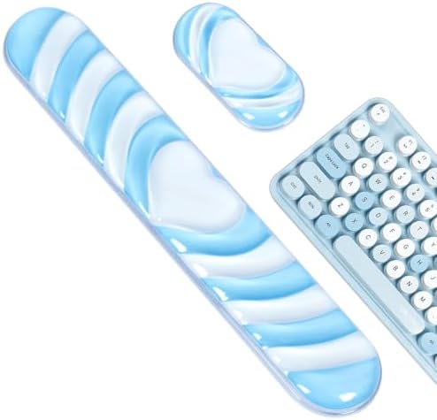L-SPOUTTO Blue Cute Ergonomic Gel Wrist Rest for Mouse and Keyboard