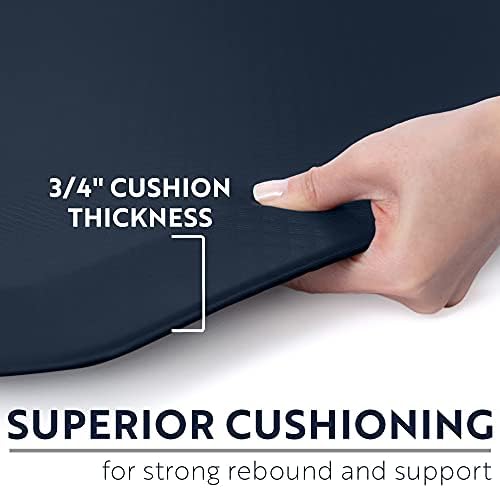 KANGAROO Cushioned Anti Fatigue Kitchen Mats for Floor, 24x70 Dark Blue