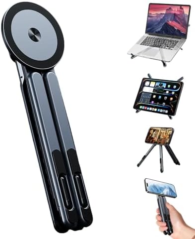 Pocket-Size Laptop Stand for Desk, Magnetic Phone Tablet Holder