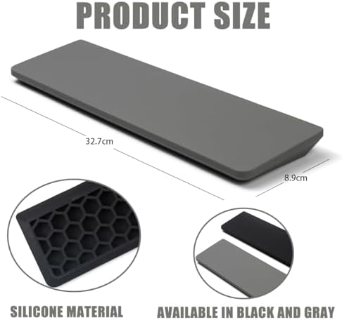 Sumgsn Grey Keyboard Wrist Rest, Gel Wrist Pad for Keyboard 60%/68%/70%