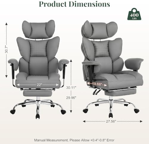 Big and Tall Office Chair 400 LBS, for Adults, Home Office