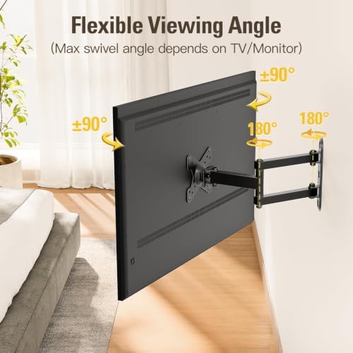 Mounting Dream Full Motion Monitor TV Mount for 10-26 Inch TVs up to 33lbs