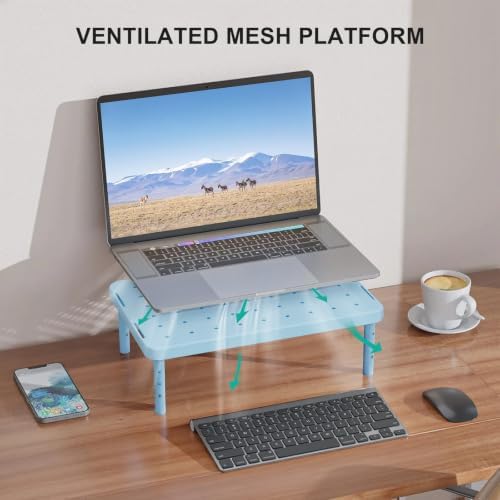 WALI Computer Monitor Stand for Desk, Adjustable Laptop Riser, up to 44 lbs
