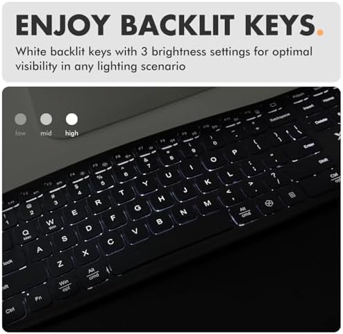 X9 Wireless Keyboard and Mouse Combo - Wave Ergonomic Keyboard and Mouse with Bluetooth & 2.4 G Receiver, Full-Size, Backlit, Multi-Device, with Wrist Rest, for Phone, Computer, Laptop, Windows, Mac