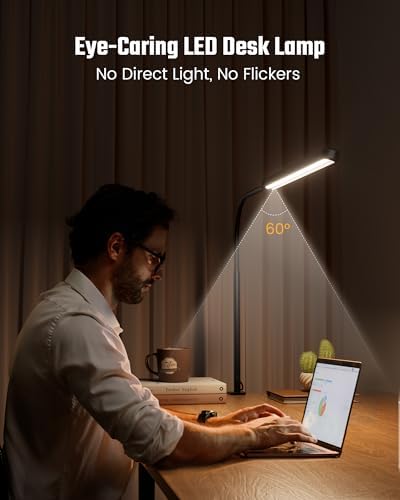 SUPERDANNY Eye-Caring LED Desk Lamp Work Lamp Office Lamp with Side Clamp