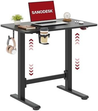 SANODESK 32''x20'' Gas-Spring Lifting Mobile One-Piece Standing Desk