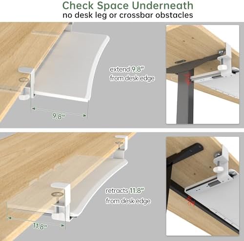 UPGRAVITY Extra Large Keyboard Tray Under Desk White