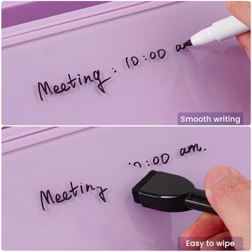 Varhomax Glass Desk Whiteboard with Storage