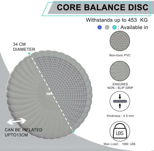 Wobble Cushion Core Balance Disc, Wiggle Seat with Inflation Pump