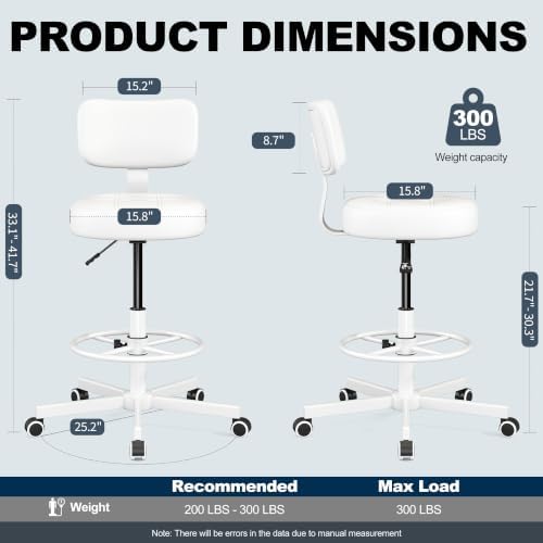 Drafting Chair with Backrest, Tall Desk Chair for Standing Desk