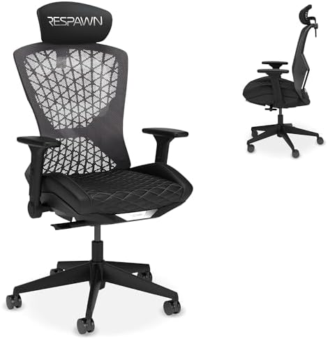 RESPAWN SPIRE Ergonomic Office Chair with Lumbar Support, Mesh, Flip Arms