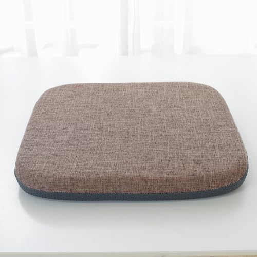 High Resilience Memory Foam Chair Cushion 15"x15"x2" Set of 2 Square Chair Pads and Washable Cover Non Slip Seat Cushions for Indoor Dining Room Kitchen and Office Chairs (Coffee,15"x15")