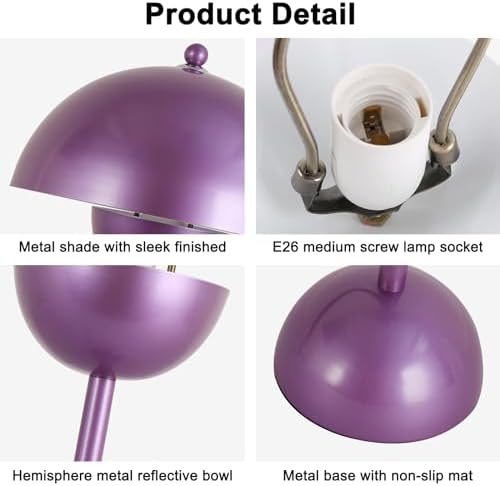 Creative Mid-Century Modern Bud Table Lamp for Home&Office, Pearl Violet