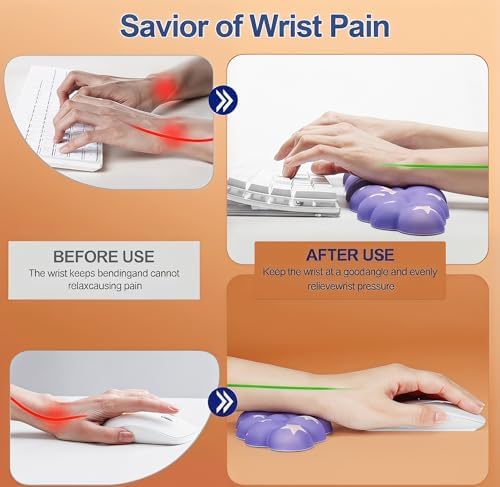 Cloud Wrist Rest for Keyboard & Mouse, Gradient Purple Colorful Star