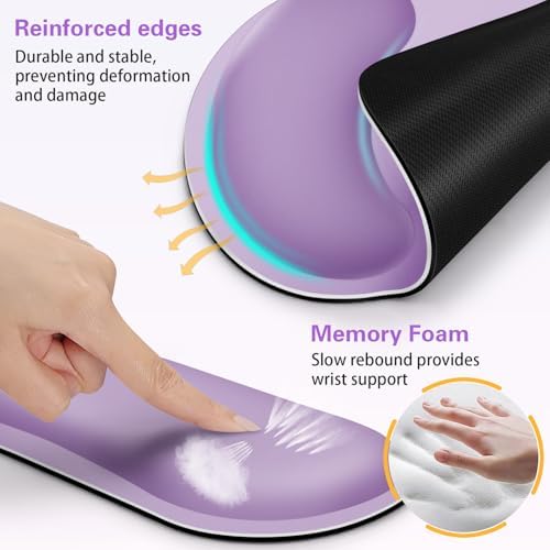 Mouse Pad with Wrist Rest Set, 3-in-1 Wrist Support Mousepad