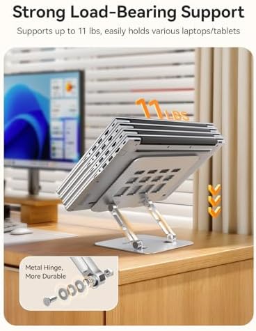 ORICO Ergonomic Laptop Stand for Desk, Height Adjustable Riser, ST11-Silver