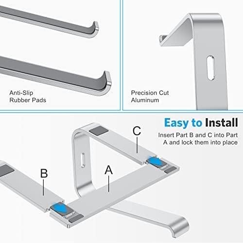 OMOTON Laptop Stand, Detachable Mount for MacBook Air/Pro Dell HP Silver
