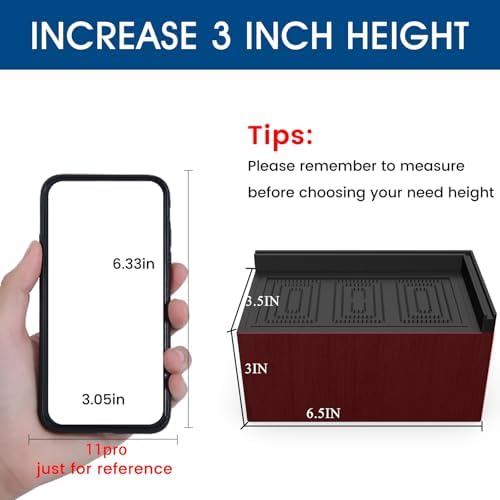MYMULIKE Bed Risers 3 or 5 inch, 8 Pack Oversized Extra Large 6.5x3.5 inch Post, 11000lbs Heavy Duty Couch Risers, L Shape Wide Opening Extra Large Furniture Risers for Bed, Couch, Sofa, Table, Chair