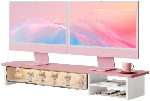 Fenge Monitor Stand with Acrylic Display Drawer for Figures & Collectibles