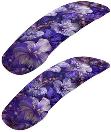 Hibiscus Butterfly Print Office Chair-Arm Cover, Breathable Soft Chair Arm Covers Set of 2, Stretchable Comfortable Computer Chair Slipcover for Desk Chairs Arm