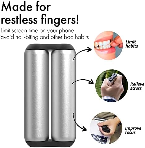 ONO Roller - Handheld Fidget Toy for Adults | Help Relieve Stress, Anxiety, Tension | Promotes Focus, Clarity | Compact, Portable Design (Grey, Full Size - Aluminum)