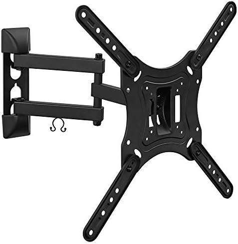 Mount-It! Full Motion Articulating TV Wall Mount for 23–55 Inch LED LCD OLED Flat Screen TVs | Tilt & Swivel Arm Extends 15.6” | VESA 75x75 to 400x400 | 66 lb Capacity | Single Stud Installation