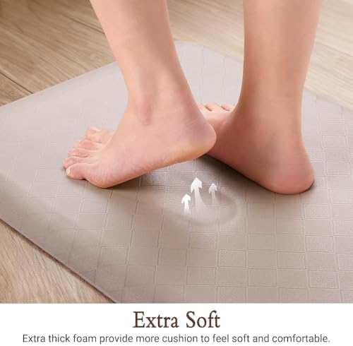 HappyTrends Kitchen Floor Mat - 4/5 Inch Thick Anti-Fatigue Kitchen Rug