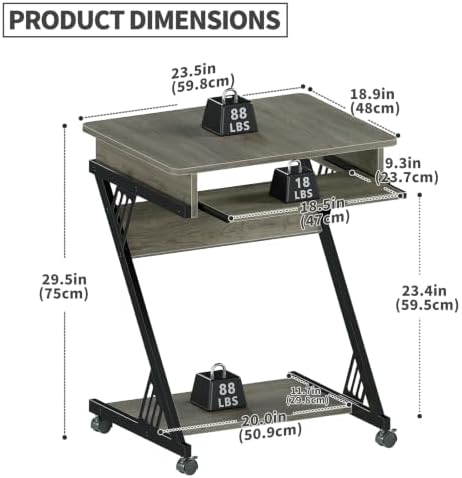 ALISENED Computer Desk for Small Spaces Compact Desk with Keyboard Tray