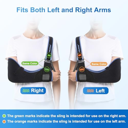 Velpeau Medical Arm Sling Shoulder Immobilizer for Women and Men, Black 2XL