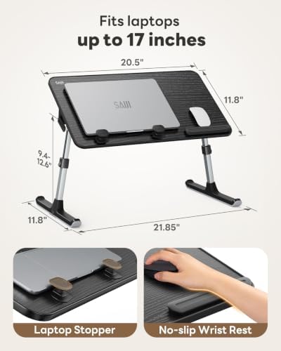 SAIJI Height & Angle Adjustable Lap Desk Laptop Stand for Bed