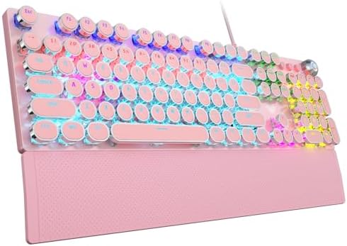 AULA F2088 Typewriter Style Mechanical Gaming Keyboard Wired, 104 Keys