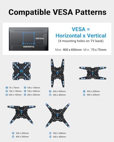 Pipishell Full Motion TV Mount for 26–60 inch TVs up to 77 lbs