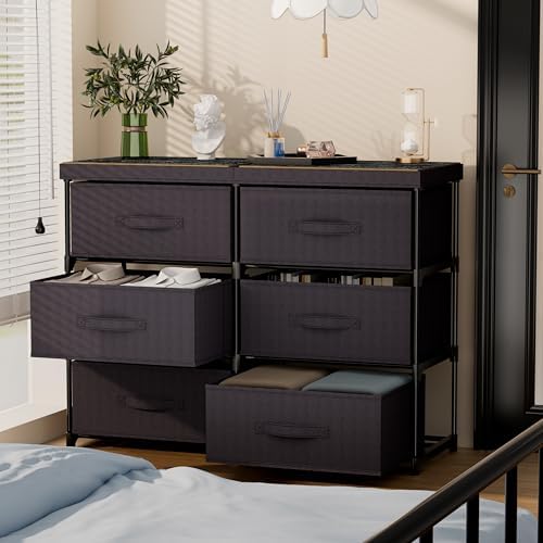 GcdPai Dresser 6 Fabric Drawer Stand Desktop Plastic Support Tube
