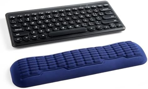 UnivoColors Memory Foam Keyboard Wrist Rest,Latest 3.0 Wave Curve Design,High-Resilience Memory Foam Non-Slip Base,Fits Compact Keyboards,Ideal for Work and Gaming(Navy)